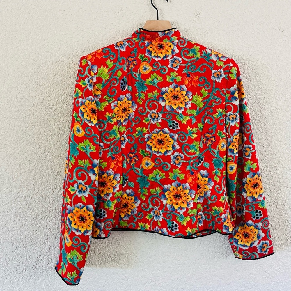 Vintage Maggie London Silk Quilted Top / Jacket - Picture 4 of 12